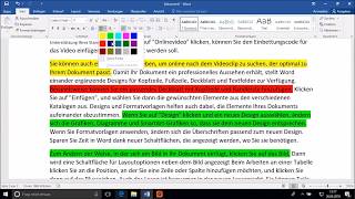 In Word Markieren und Text gestalten [upl. by Ellennahc485]