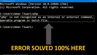 FIXED  PHP Is Not Recognized As An Internal Or External Command Operable Program Or Batch File [upl. by Nnad]