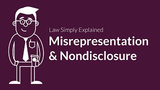 Misrepresentation and Nondisclosure  Contracts  Defenses amp Excuses [upl. by Tiraj]