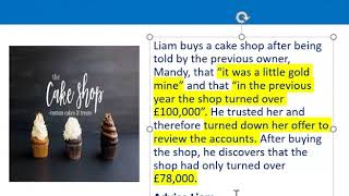 How to apply misrepresentation Liam cupcake scenario [upl. by Limemann]