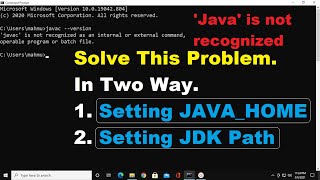 javac is not recognized as an internal or external command  or batch file in Windows 10 2021 [upl. by Donnell402]