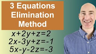 Solving Systems of 3 Equations Elimination [upl. by Ellehcyt]