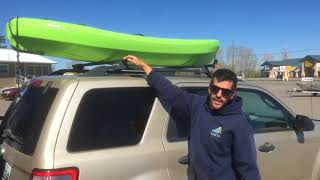 How to Properly Tie Down a Kayak to a Cartop Luggage Rack with Bars  Big Boys Toys  Bozeman MT [upl. by Ahsekahs]