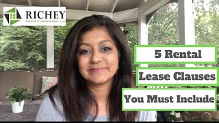 Landlord Tenant Lease Agreement Essentials  5 KEY LEASE CLAUSES You must Include [upl. by Arrakat973]