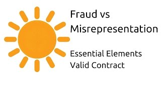 Fraud vs Misrepresentation  Other Essential Elements of a Valid Contract  CA CPT  CS amp CMA [upl. by Occer]